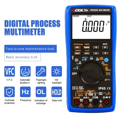 VICTOR 79+ Processo Multimetro resistenza 400 ohm termopare frequenza 100hz loop 24V Multimetro digitale